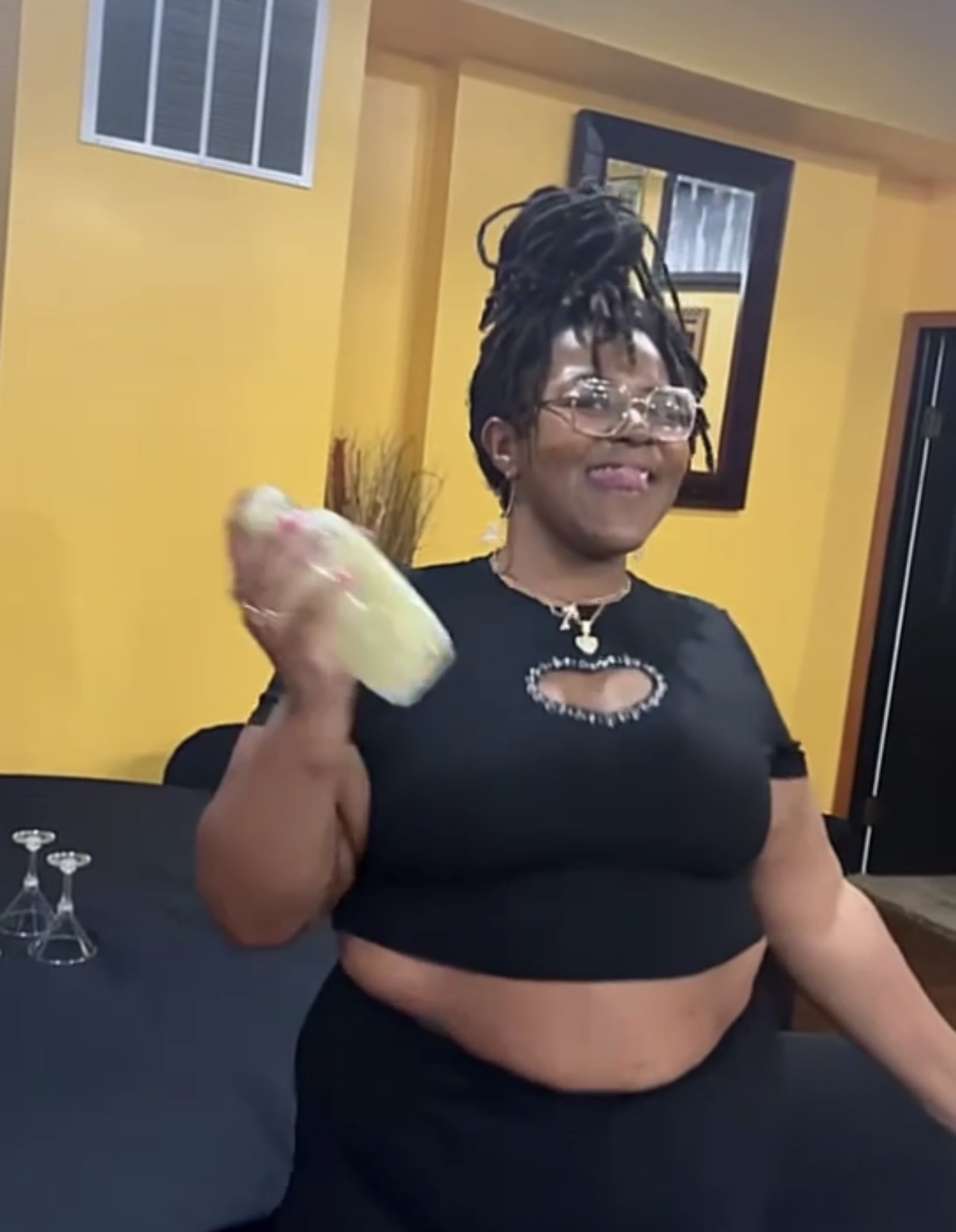 Shakey shaking a cocktail